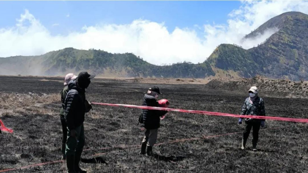 Kebakaran Bukit Pengol Menjalar ke Kawasan Bukit Teletubbies Bromo 
