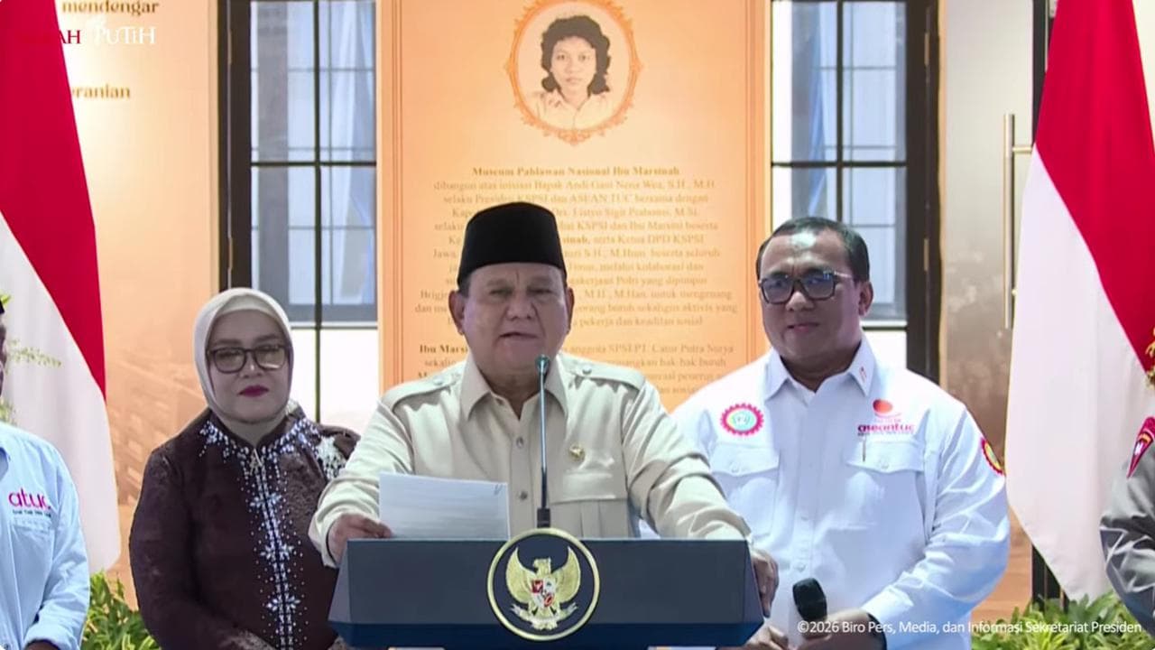 Prabowo Meresmikan Museum Marsinah, Sentil Aparat Jadi Beking Perjudian