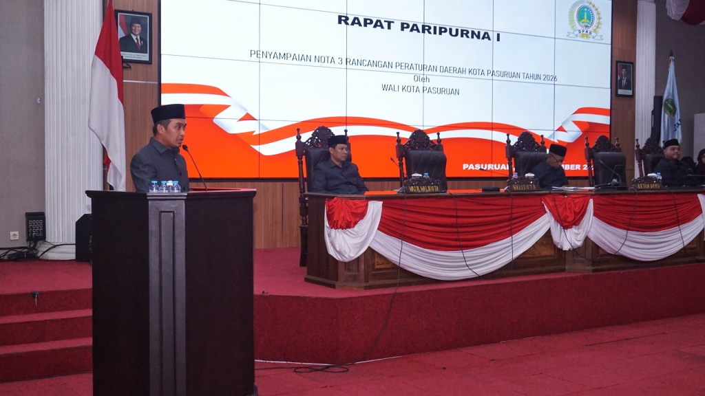 Mas Adi Sampaikan Nota Tiga Raperda, Penyesuaian Regulasi untuk Perkuat Tata Kelola Kota Pasuruan